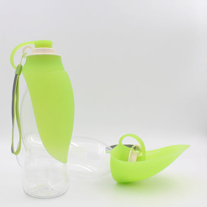 Portable Pet Water Dispenser Feeder Leak Proof With Drinking Cup Dish Bowl Dog Water Bottle